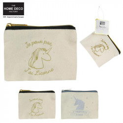 Grossiste. Pochette en toile au design licorne