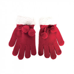 Grossiste. Gants à pompons pour femmes rouges