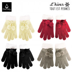 Women's gloves with pom pom