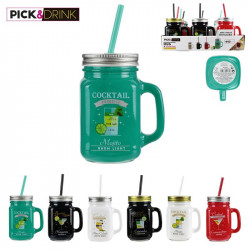 Grossiste. Mug à cocktail de 440 ml avec paille réutilisable