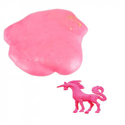 Grossiste. Pochette de pâte gluante avec un jouet licorne rose