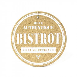 Grossiste. Dessous de plat aimanté en liège style bistrot blanc