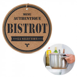 Grossiste. Dessous de plat aimanté en liège style bistrot noir