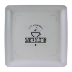 Grossiste. Plateau carré Barista sélection 30 x 30 cm blanc