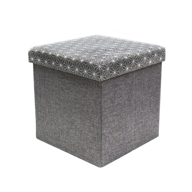 Grossiste et fournisseur. Coffre rangement pouf pliable gris