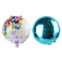 Grossiste. Ballon aluminium modèle « Joyeux anniversaire » bleu x 2