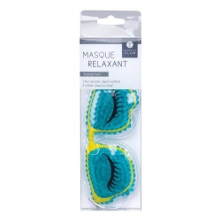 Grossiste. Masque relaxant pour yeux modèle « lunettes fun » turquoise