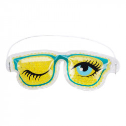 Grossiste. Masque relaxant pour yeux modèle « lunettes fun » jaune