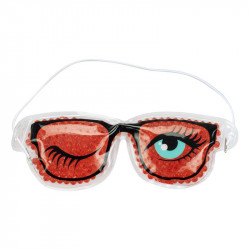 Grossiste. Masque relaxant pour yeux modèle « lunettes fun » rouge