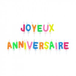 Grossiste. Bougie Joyeux anniversaire lettre x 18