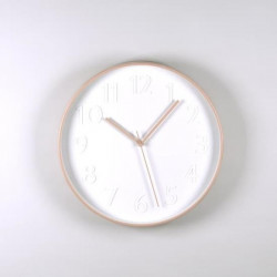 Grossiste et fournisseur. Horloge ronde 30.5 cm blanche cuivrée