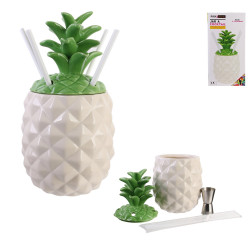 Grossiste et fournisseur. Coffret cocktail mason jar ananas.