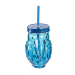 Grossiste. Mason jar exotique spécial toucan de 45 cl bleu.