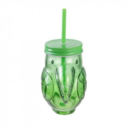 Grossiste. Mason jar exotique spécial toucan de 45 cl verte.