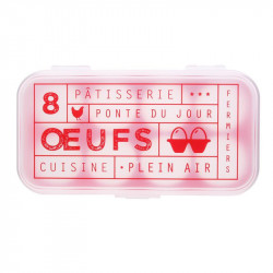 Grossiste. Boîte à œufs fantaisie x 8 rouge