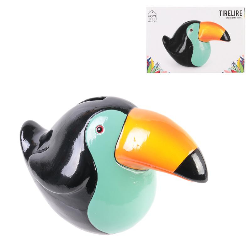 Grossiste. Tirelire toucan exotique.