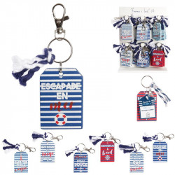 Porte-clef marin rayé