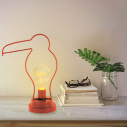 Grossiste. Décoration lumineuse à LED spécial toucan rouge en acrylique au design exotique