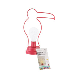 Grossiste. Décoration lumineuse à LED spécial toucan rouge en acrylique au design exotique