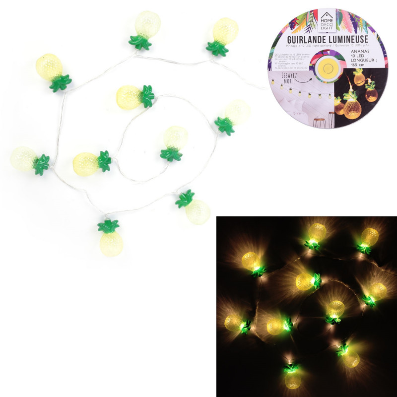 Lumière De Chaîne En Métal De LED, DINOWIN 20 LED Ananas Alimenté Par Batterie Festival Lumière Pour La Fête D'anniversaire De Mariage Chambre