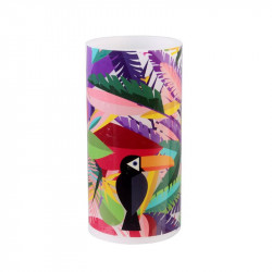 Grossiste. Bougie à LED multicolore spécial toucan fait en cire véritable au style exotique - 15 x 7.5 cm