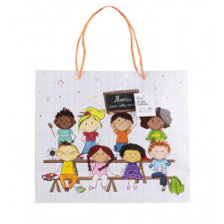 Grossiste. Sac cadeau en papier au design classe d’école « Merci »