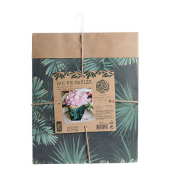 Grossiste sac en papier Natural Life - 26x21x10cm vert