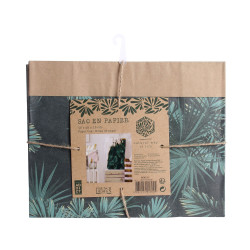 Grossiste sac en papier Natural Life - 45x13x28 cm vert