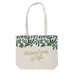 Grossiste sac en toile 32x41cm Natural Life beige et vert