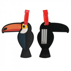 Grossiste. Porte-étiquette en forme d'oiseau noir x 2 multicolore