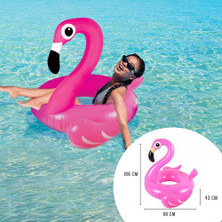 Inflatable flamingo pool float