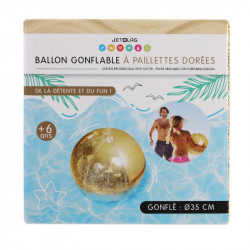 Grossiste. Ballon gonflable à paillettes dorées