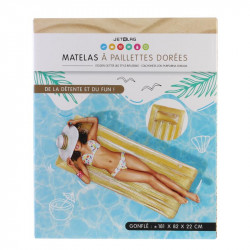 Grossiste. Matelas gonflable à paillettes dorées