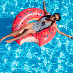 Inflatable donut pool float
