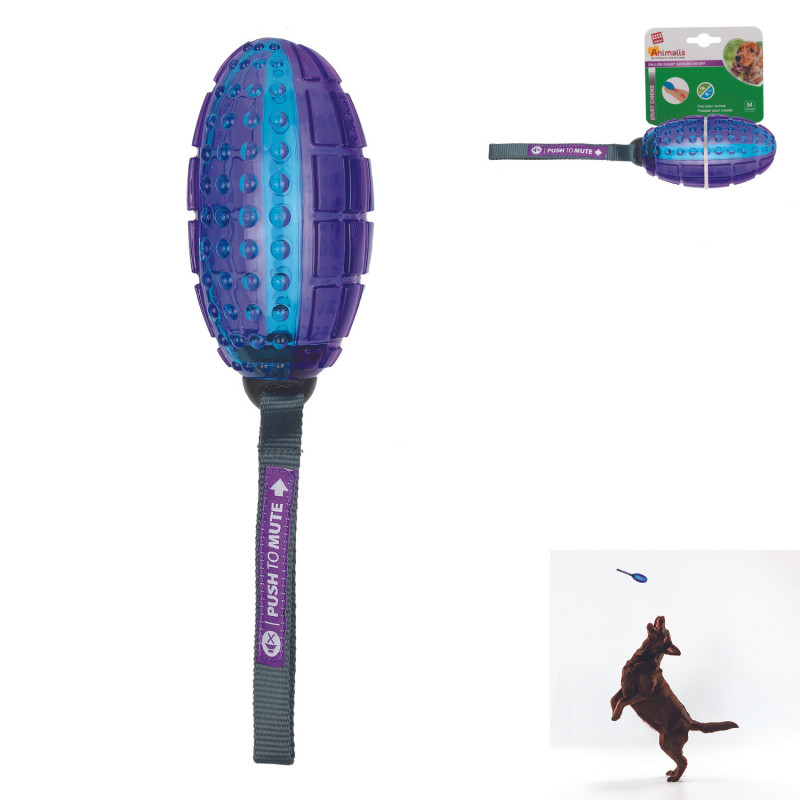 Grossiste Ballon de rugby sonore pour chien - bleu