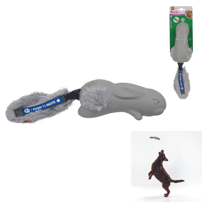 Grossiste Jouet en forme de lapin sonore gris pour chien