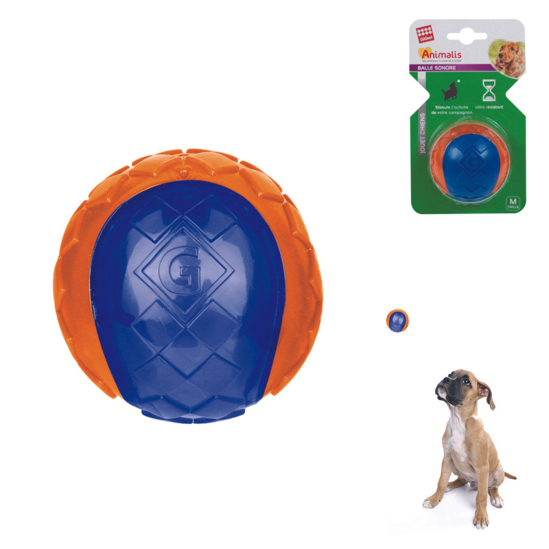 Grossiste Balle sonore orange pour chien - taille M