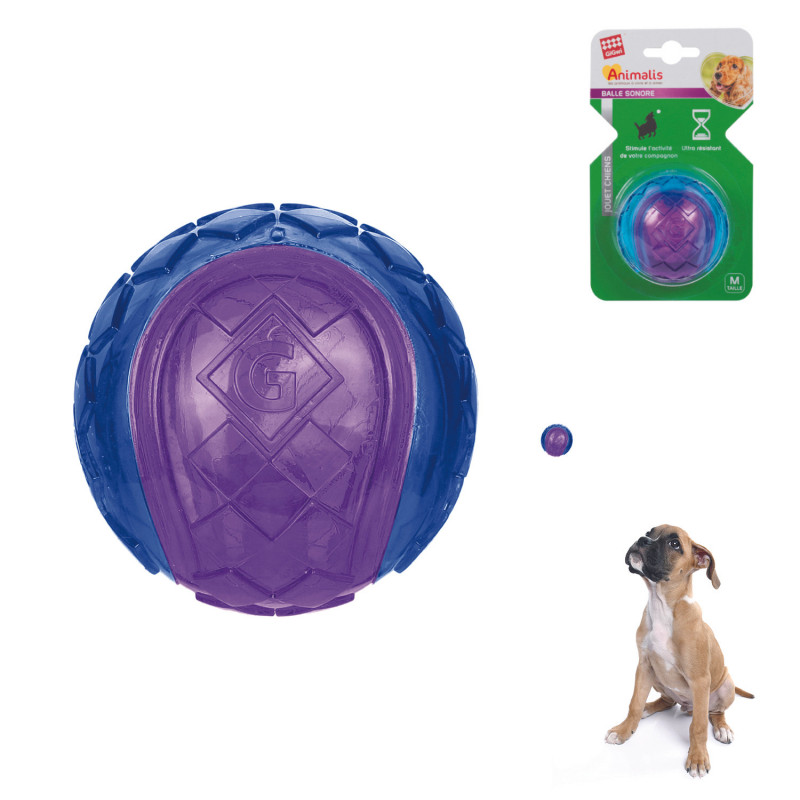 Grossiste Balle sonore violette pour chien - taille M