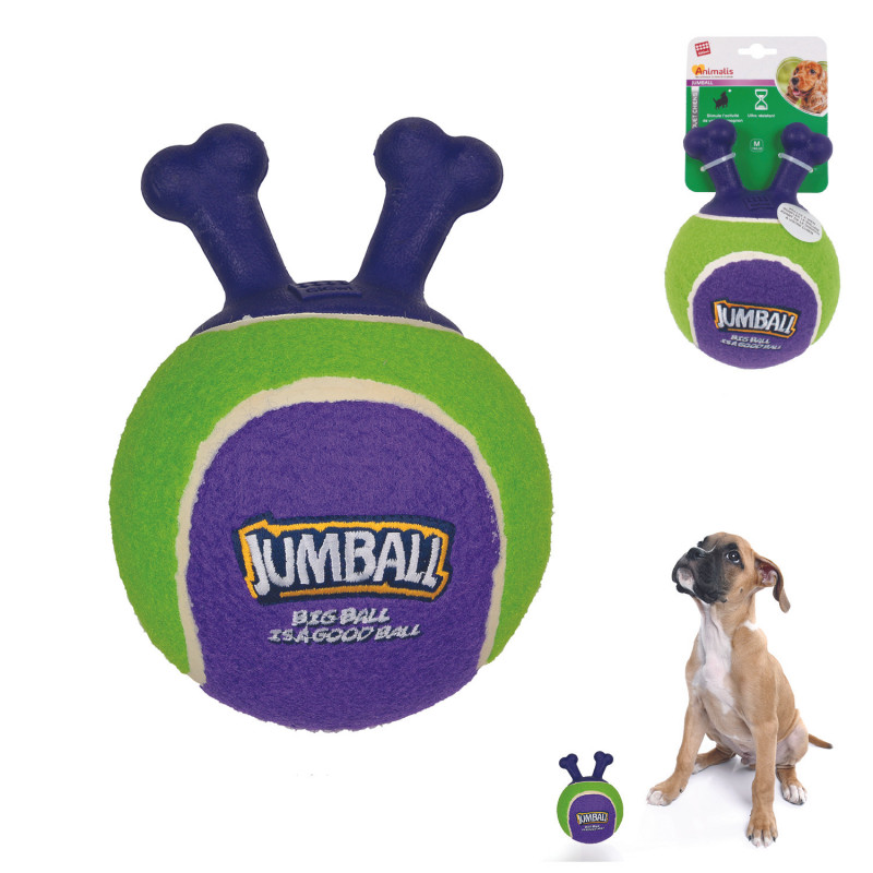 Grossiste Ballon vert et violet à poignée pour chien