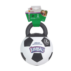 Grossiste Ballon de foot blanc et noir avec poignée pour chien