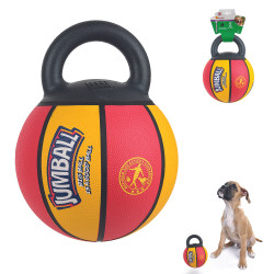 Grossiste Ballon de basket jaune et rouge avec poignée pour chien