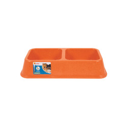 Grossiste Gamelle double carre en en bambou - orange