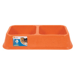 Grossiste Gamelle double carre en en bambou - orange - GM