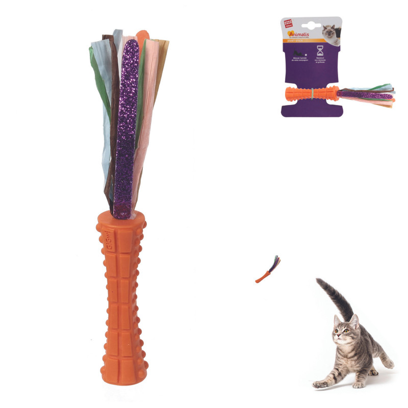 Grossiste Jouet stick orange et en papier pour chat