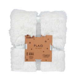 Grossiste plaid doux blanc poils longs