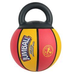 Grossiste Ballon de basket jaune et rouge avec poignée pour chien