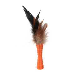 Grossiste jouet stick orange à plumes pour chat