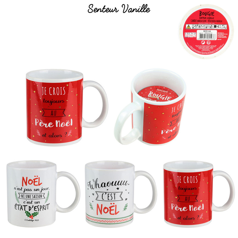 Grossiste bougie mug "Un Noël magique"