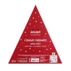 Grossiste coffret triangle de Noël avec bougie en verre x6