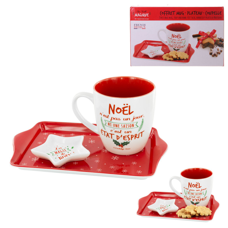 Coffret mug, plateau et coupelle de Noël